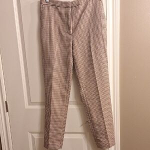H&M Houndstooth Maroon and White Pants Women